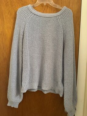Forever 21 Light Gray Scoop Neck Knit Sweater
